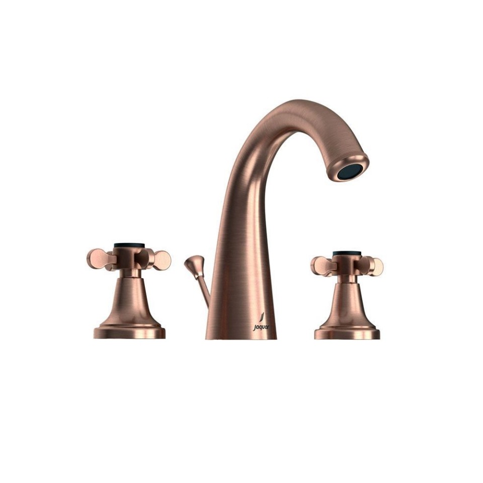 Jaquar 3 hole Basin Mixer with Popup waste - Antique Copper