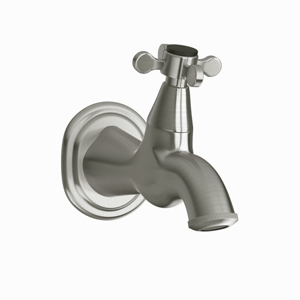 Jaquar Bib Tap with Wall Flange - Stainless Steel