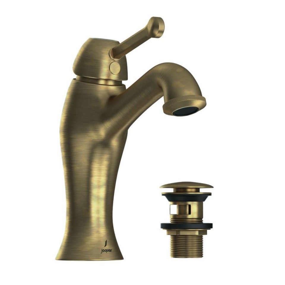 Jaquar Single lever basin mixer with click clack waste - Antique Bronze