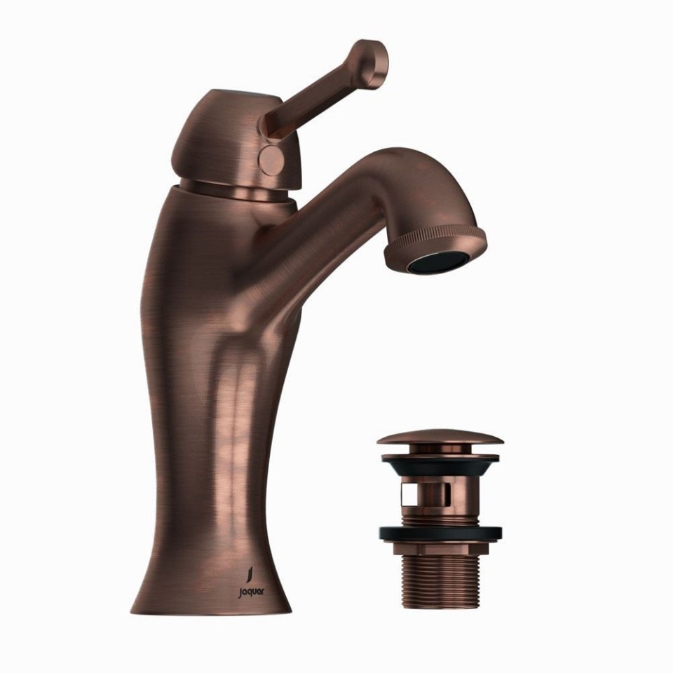 Jaquar Single lever basin mixer with click clack waste - Antique Copper